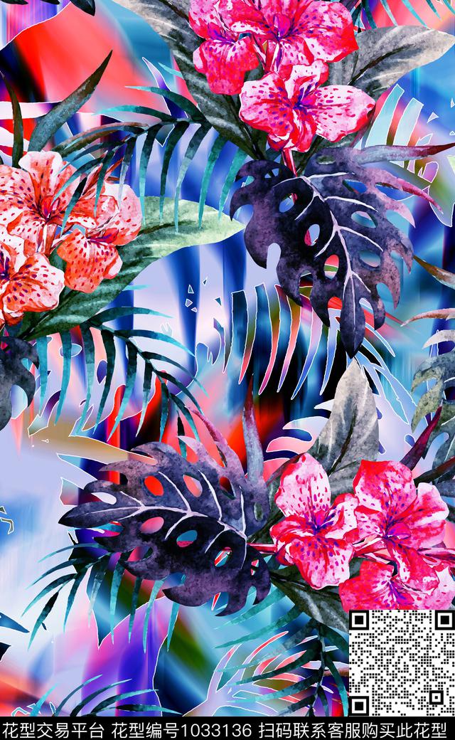 数码华亿平台花卉女装数码印花华亿平台下载（图片编号: 1033136） - 瓦栏（Walan）