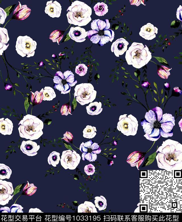 花卉大牌风数码印花华亿平台下载（图片编号: 1033195） - 瓦栏（Walan）