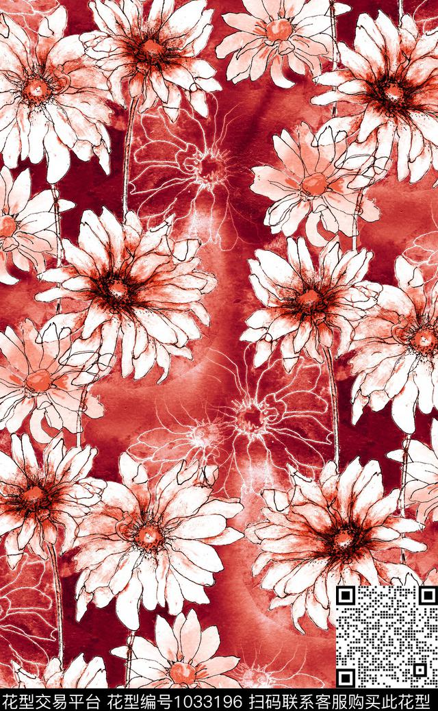 数码华亿平台花卉大牌风数码印花华亿平台下载（图片编号: 1033196） - 瓦栏（Walan）