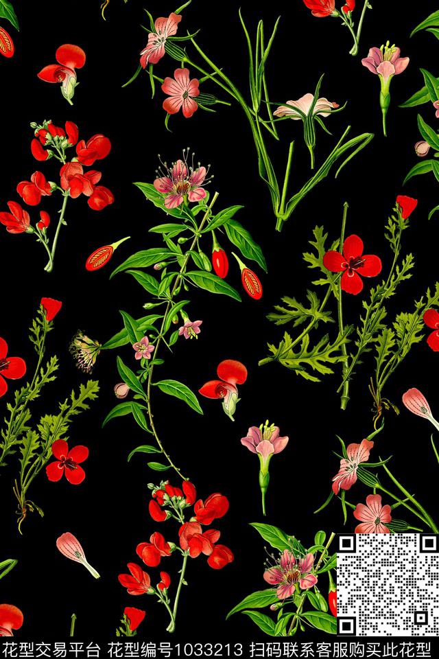 水彩花卉年轻女性手绘花卉数码印花华亿平台下载（图片编号: 1033213） - 瓦栏（Walan）