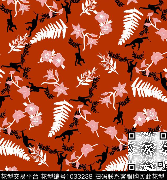 数码华亿平台花卉大牌风数码印花华亿平台下载（图片编号: 1033238） - 瓦栏（Walan）