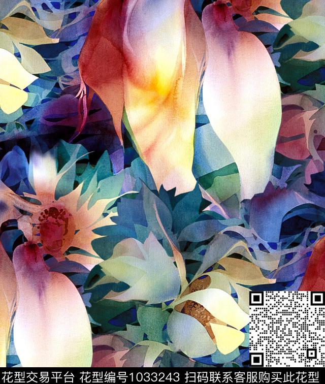 数码华亿平台花卉大牌风数码印花华亿平台下载（图片编号: 1033243） - 瓦栏（Walan）