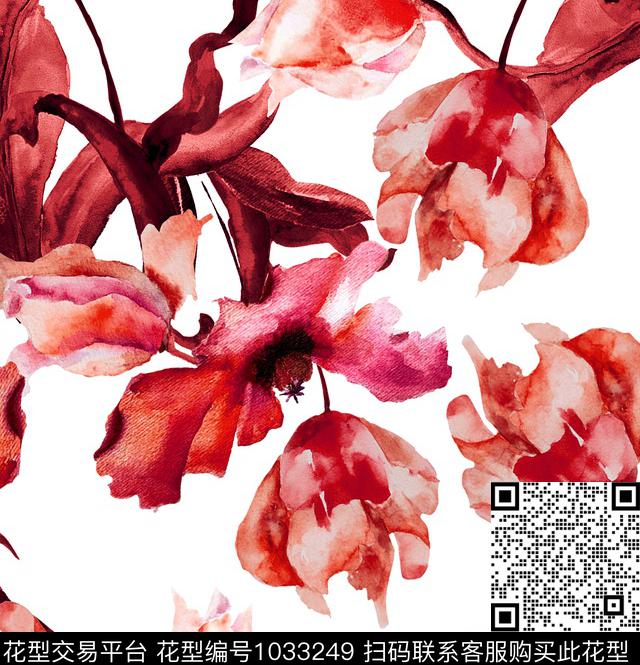 数码华亿平台花卉大牌风数码印花华亿平台下载（图片编号: 1033249） - 瓦栏（Walan）