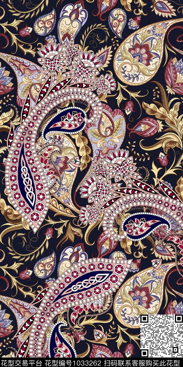 数码华亿平台民族风花卉数码印花华亿平台下载（图片编号: 1033262） - 瓦栏（Walan）