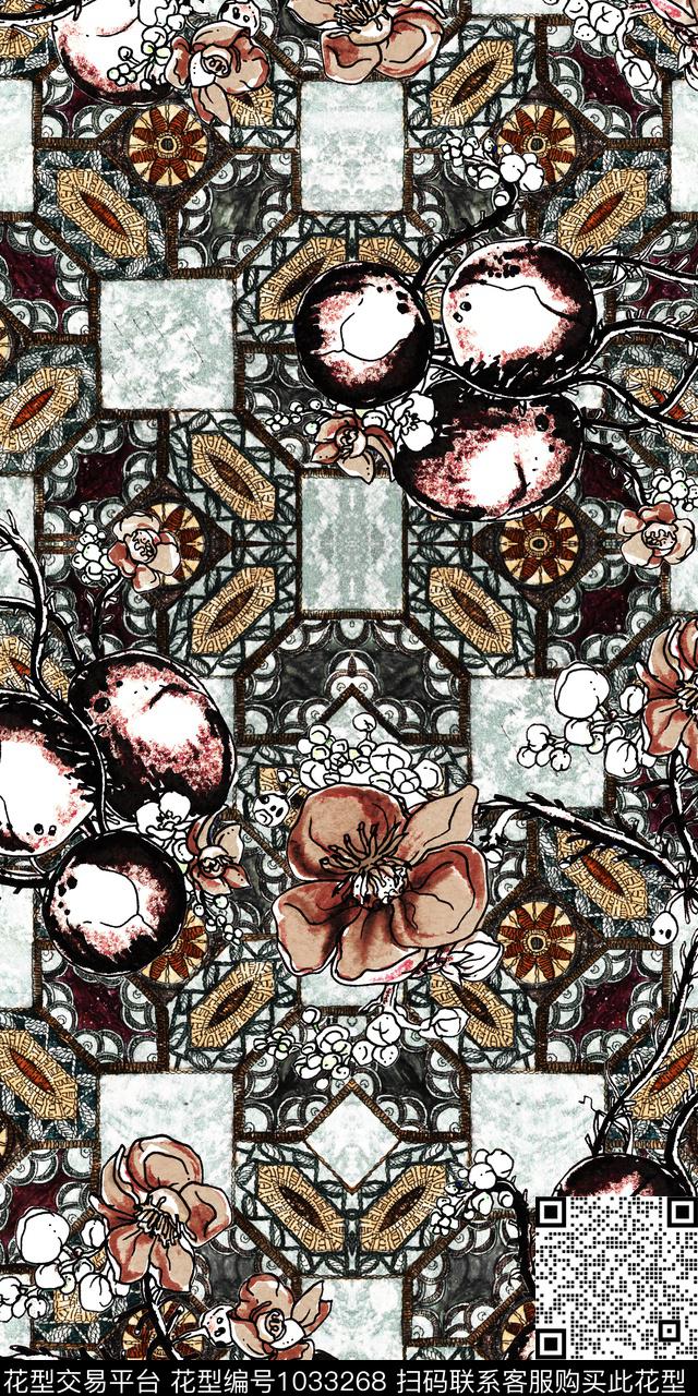 数码华亿平台民族风复古数码印花华亿平台下载（图片编号: 1033268） - 瓦栏（Walan）