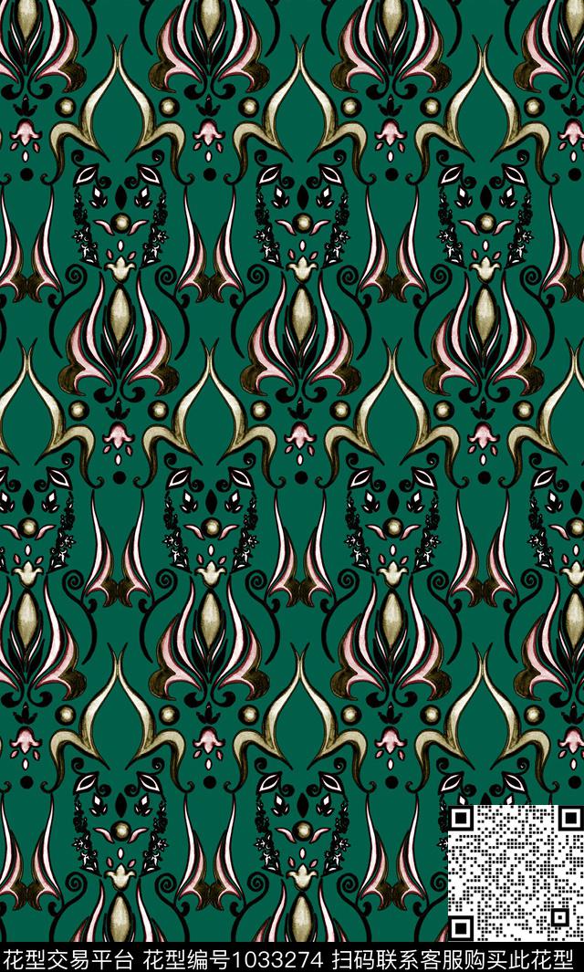 数码华亿平台花卉大牌风数码印花华亿平台下载（图片编号: 1033274） - 瓦栏（Walan）