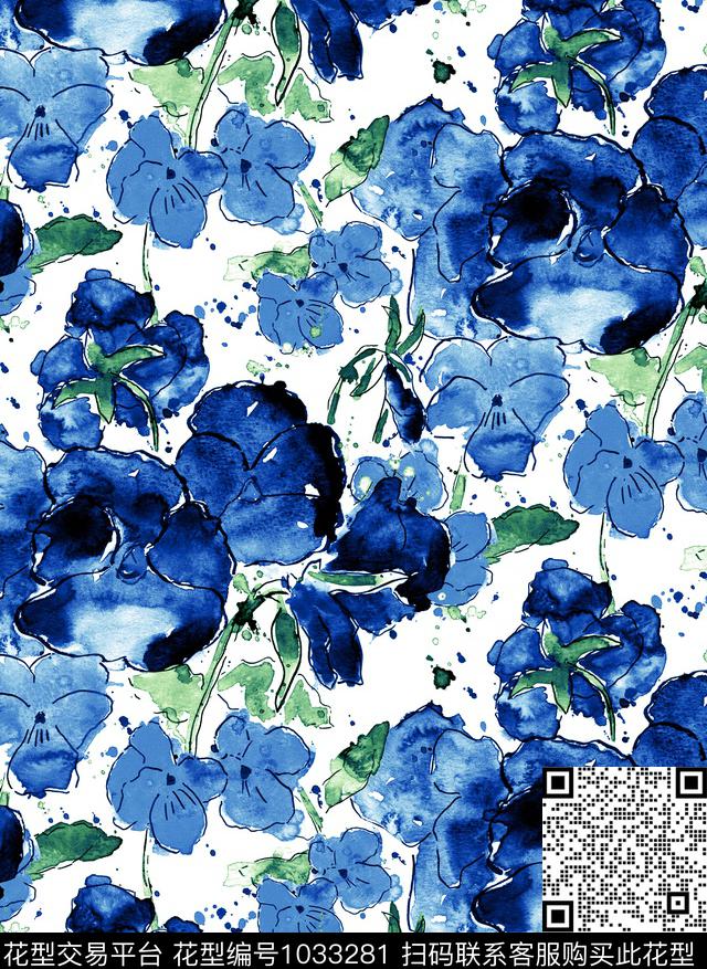 数码华亿平台花卉大牌风数码印花华亿平台下载（图片编号: 1033281） - 瓦栏（Walan）
