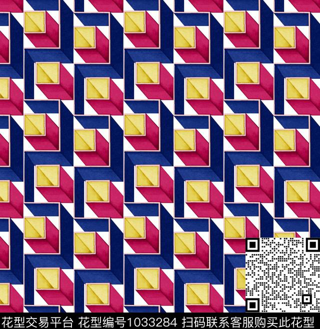 数码华亿平台几何大牌风数码印花华亿平台下载（图片编号: 1033284） - 瓦栏（Walan）