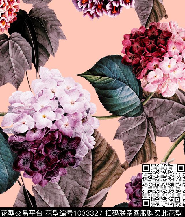 数码华亿平台花卉大牌风数码印花华亿平台下载（图片编号: 1033327） - 瓦栏（Walan）