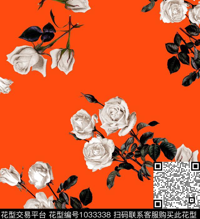 数码华亿平台花卉大牌风数码印花华亿平台下载（图片编号: 1033338） - 瓦栏（Walan）