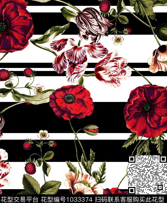 数码华亿平台花卉大牌风数码印花华亿平台下载（图片编号: 1033374） - 瓦栏（Walan）