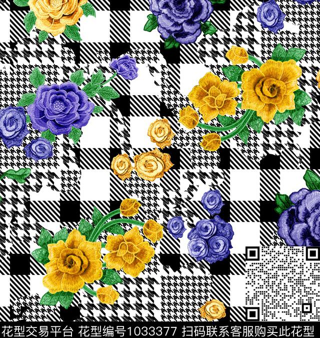 数码华亿平台花卉大牌风数码印花华亿平台下载（图片编号: 1033377） - 瓦栏（Walan）