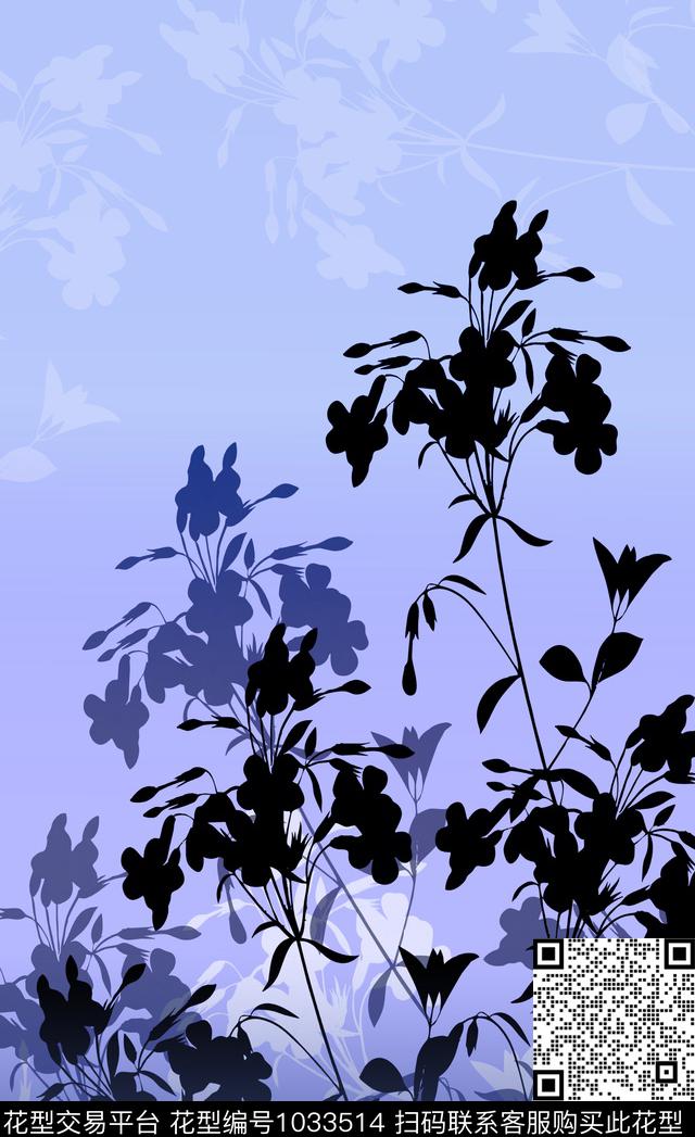 定位花女装植物数码印花华亿平台下载（图片编号: 1033514） - 瓦栏（Walan）
