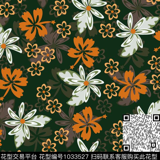 数码华亿平台黑底花卉花卉数码印花华亿平台下载（图片编号: 1033527） - 瓦栏（Walan）