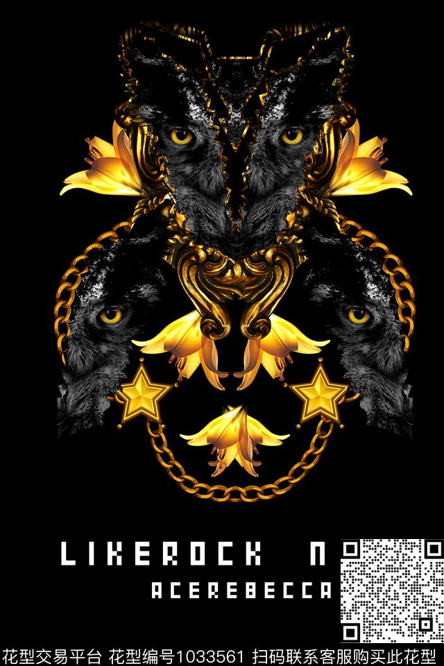 抽象男装动物数码印花华亿平台下载（图片编号: 1033561） - 瓦栏（Walan）