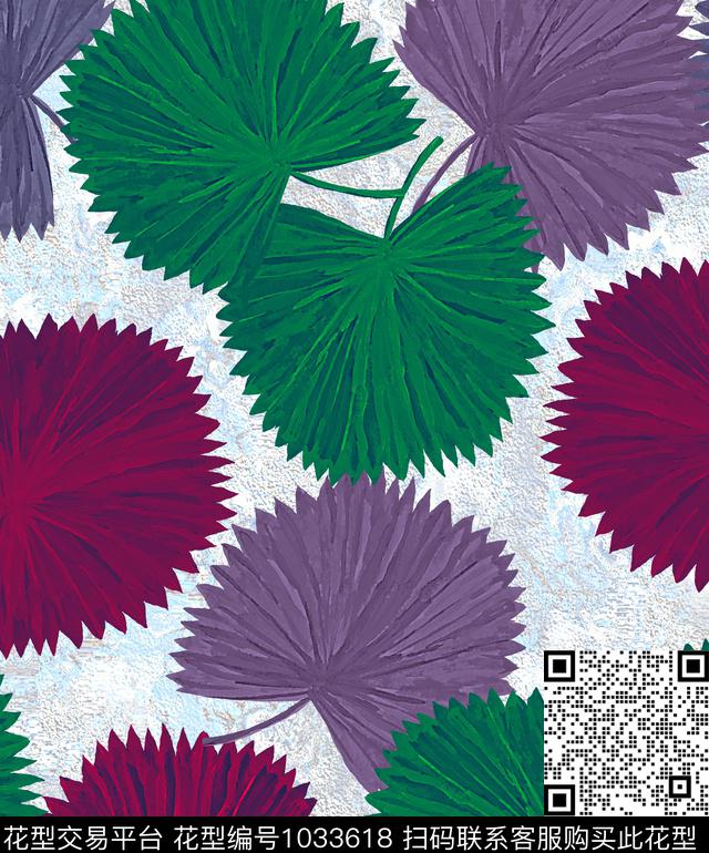 条纹植物抽象数码印花华亿平台下载（图片编号: 1033618） - 瓦栏（Walan）