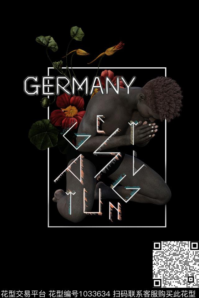 抽象男装动物数码印花华亿平台下载（图片编号: 1033634） - 瓦栏（Walan）