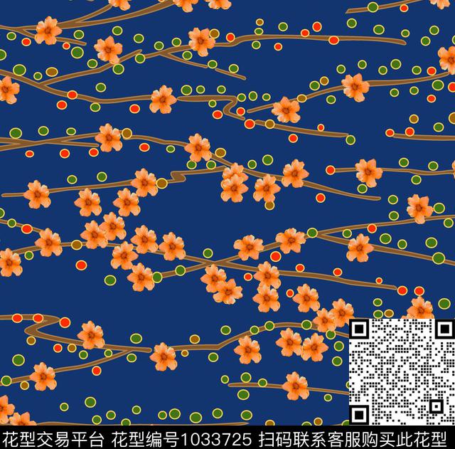 条纹花卉女装数码印花华亿平台下载（图片编号: 1033725） - 瓦栏（Walan）