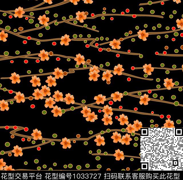条纹花卉女装数码印花华亿平台下载（图片编号: 1033727） - 瓦栏（Walan）