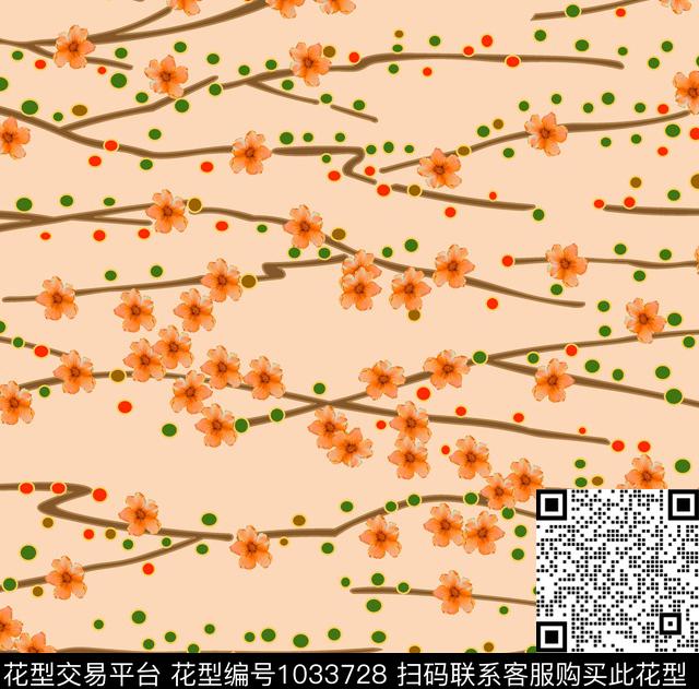 条纹花卉女装数码印花华亿平台下载（图片编号: 1033728） - 瓦栏（Walan）