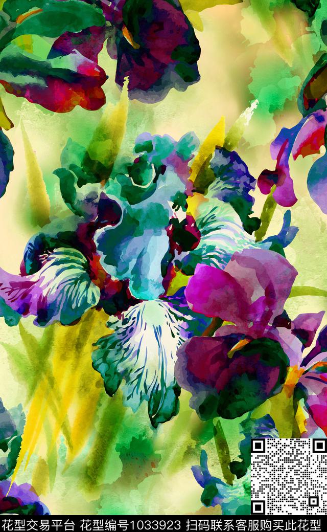 数码华亿平台花卉女装数码印花华亿平台下载（图片编号: 1033923） - 瓦栏（Walan）