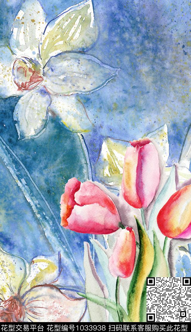 大花定位花花卉数码印花华亿平台下载（图片编号: 1033938） - 瓦栏（Walan）