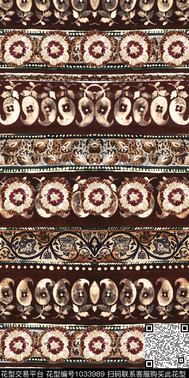 数码华亿平台民族风定位花数码印花华亿平台下载（图片编号: 1033989） - 瓦栏（Walan）