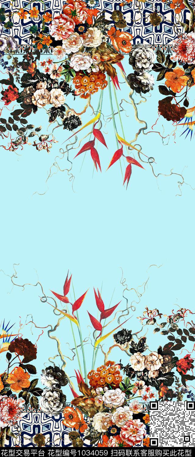 数码华亿平台创意定位花数码印花华亿平台下载（图片编号: 1034059） - 瓦栏（Walan）