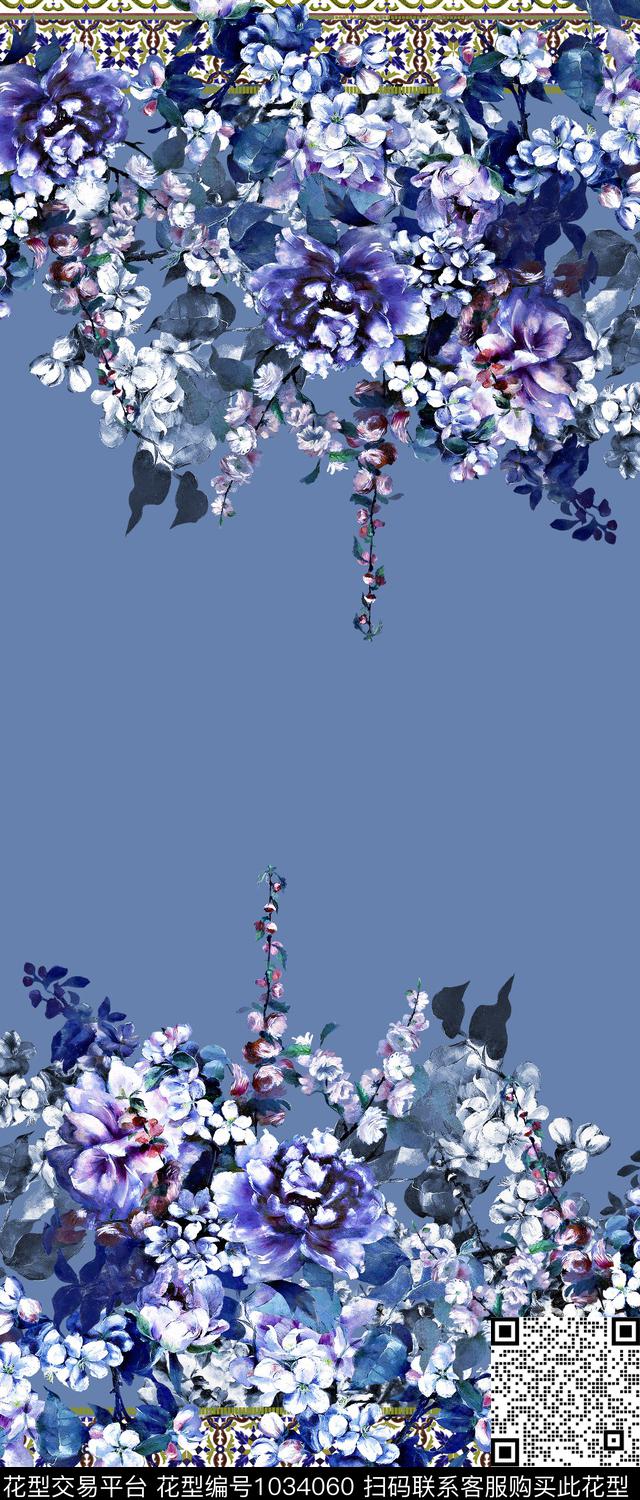 创意定位花花卉数码印花华亿平台下载（图片编号: 1034060） - 瓦栏（Walan）