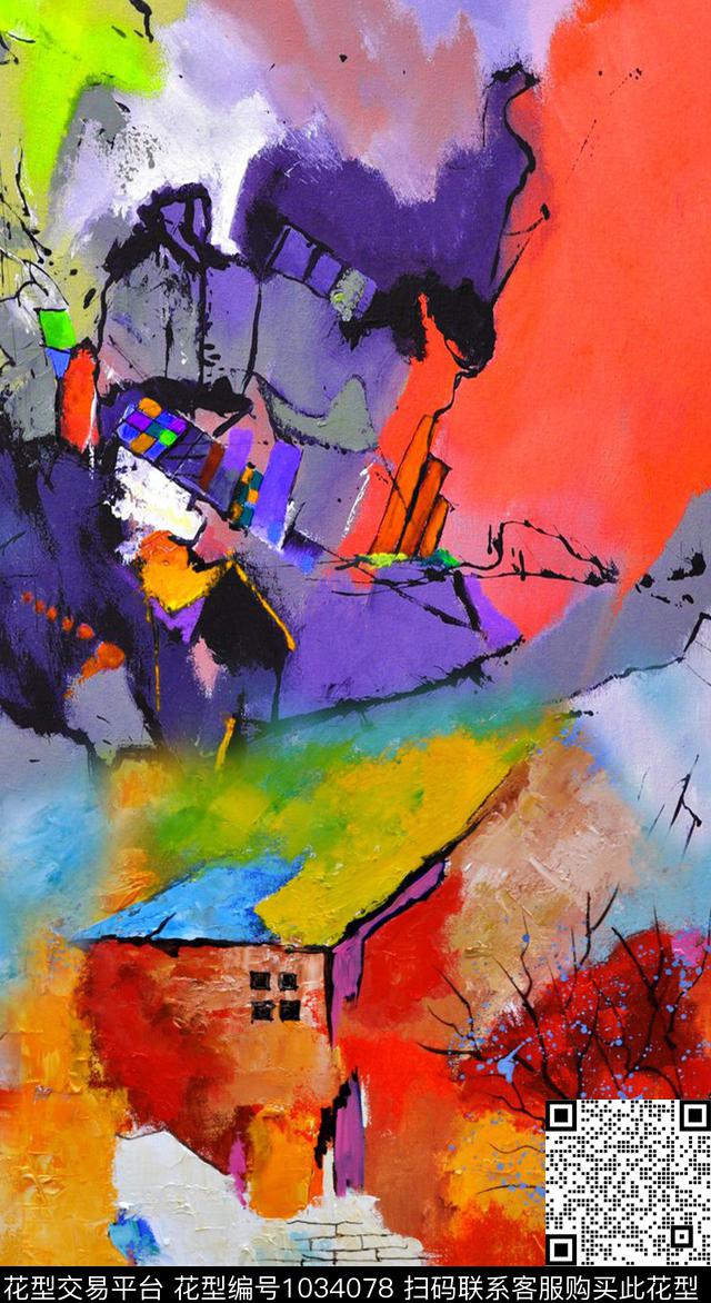 艺术数码华亿平台定位花数码印花华亿平台下载（图片编号: 1034078） - 瓦栏（Walan）