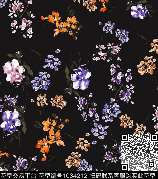 花卉小碎花数码印花华亿平台下载（图片编号: 1034212） - 瓦栏（Walan）