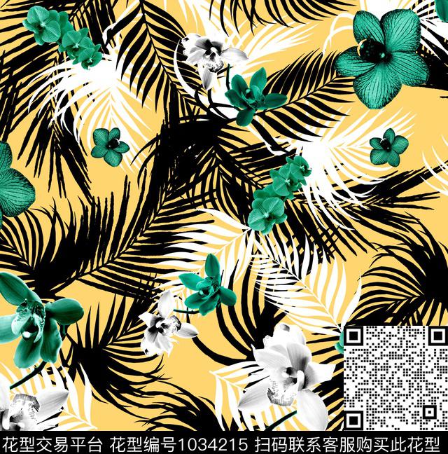数码华亿平台花卉大牌风数码印花华亿平台下载（图片编号: 1034215） - 瓦栏（Walan）