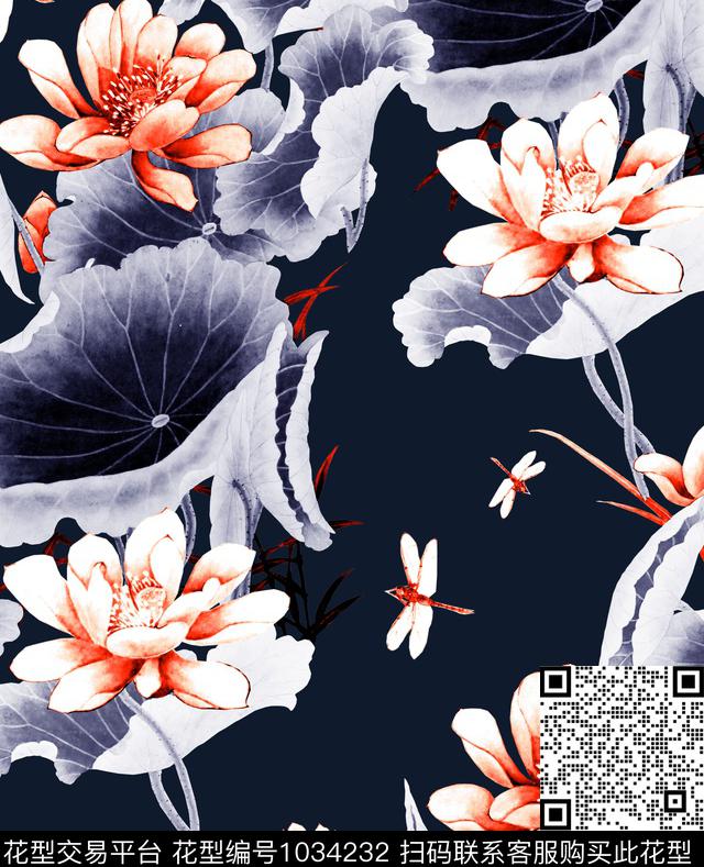 数码华亿平台花卉大牌风数码印花华亿平台下载（图片编号: 1034232） - 瓦栏（Walan）