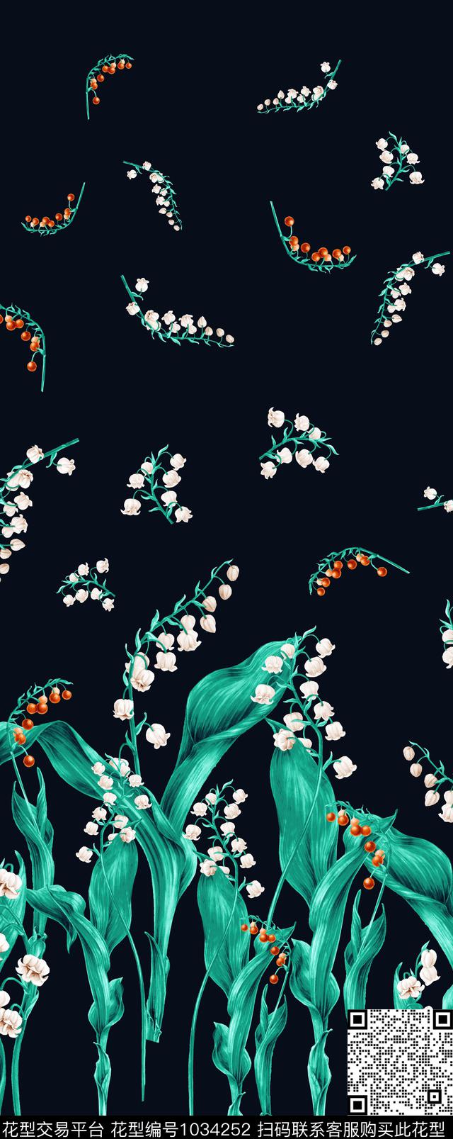 数码华亿平台花卉大牌风数码印花华亿平台下载（图片编号: 1034252） - 瓦栏（Walan）