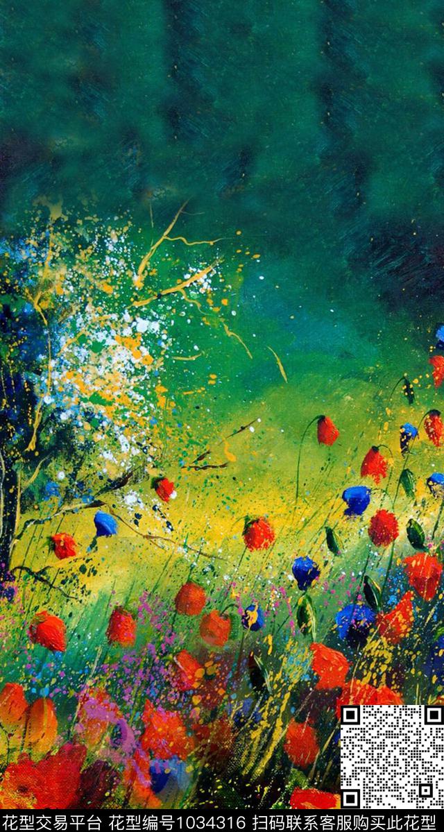 艺术数码华亿平台定位花数码印花华亿平台下载（图片编号: 1034316） - 瓦栏（Walan）