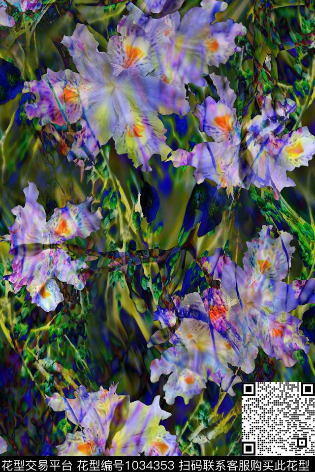 大花数码华亿平台女装数码印花华亿平台下载（图片编号: 1034353） - 瓦栏（Walan）