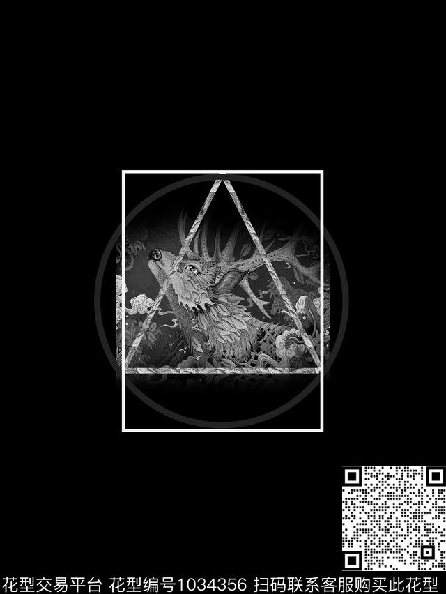 几何动物男T数码印花华亿平台下载（图片编号: 1034356） - 瓦栏（Walan）