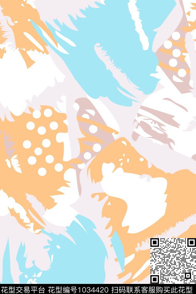 清爽底花卉传统印花华亿平台下载（图片编号: 1034420） - 瓦栏（Walan）