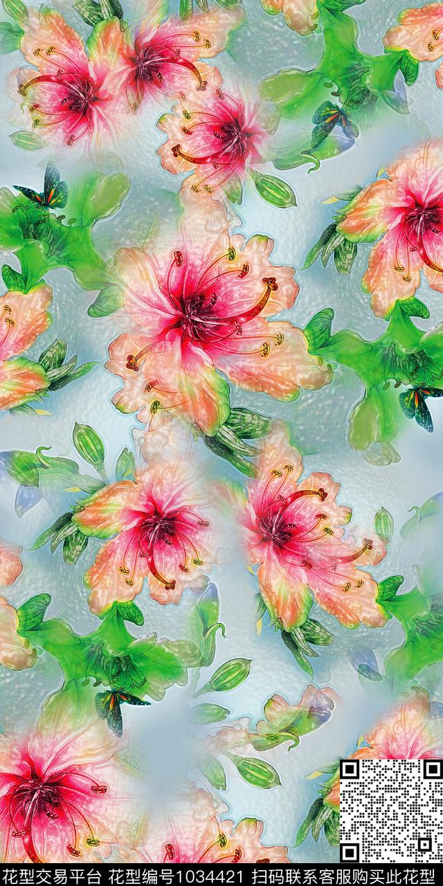 数码华亿平台花卉女装数码印花华亿平台下载（图片编号: 1034421） - 瓦栏（Walan）
