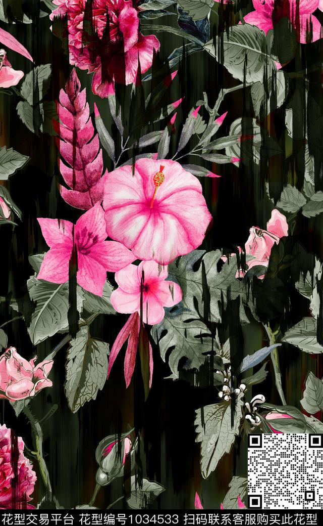 数码华亿平台花卉女装数码印花华亿平台下载（图片编号: 1034533） - 瓦栏（Walan）