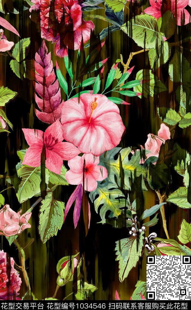 数码华亿平台花卉女装数码印花华亿平台下载（图片编号: 1034546） - 瓦栏（Walan）