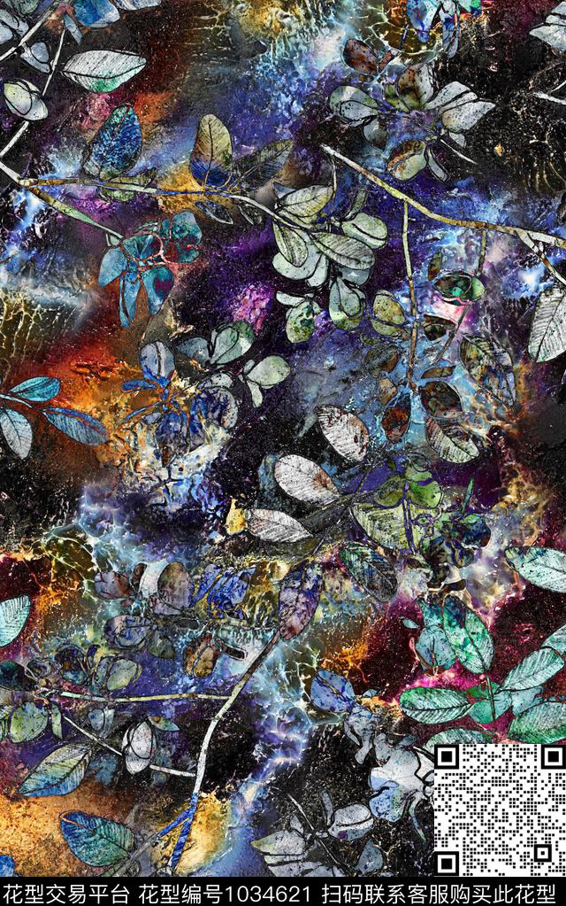 数码华亿平台民族风花卉数码印花华亿平台下载（图片编号: 1034621） - 瓦栏（Walan）