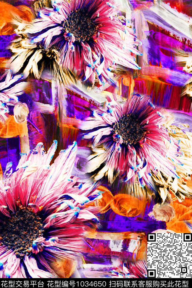 大花数码华亿平台花卉数码印花华亿平台下载（图片编号: 1034650） - 瓦栏（Walan）