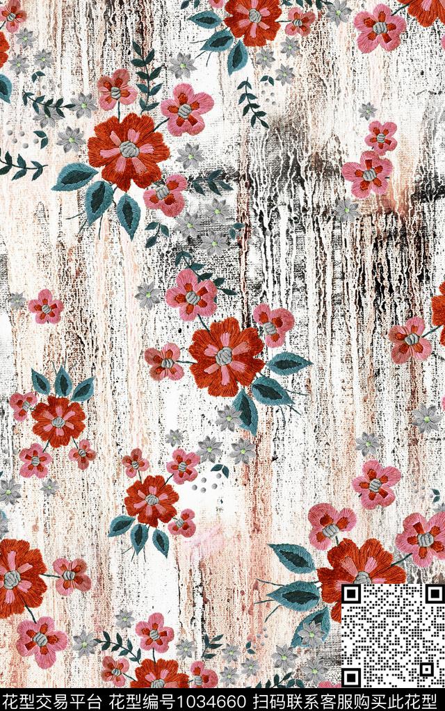 数码华亿平台小碎花花卉数码印花华亿平台下载（图片编号: 1034660） - 瓦栏（Walan）