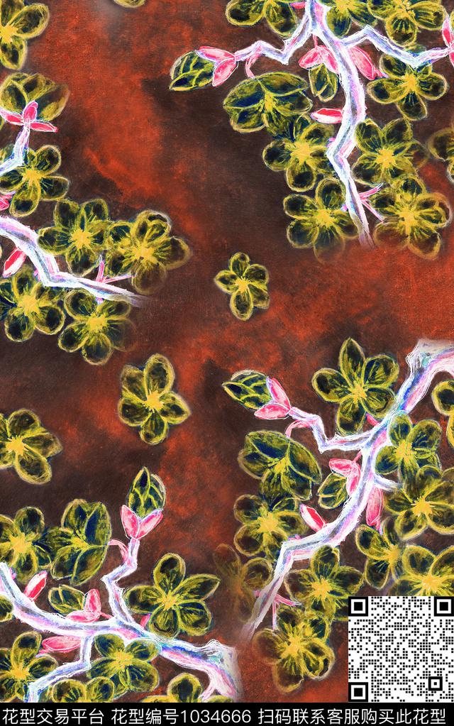 大花数码华亿平台花卉数码印花华亿平台下载（图片编号: 1034666） - 瓦栏（Walan）