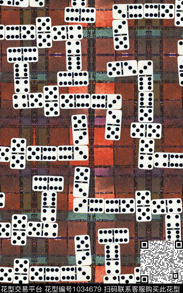 数码华亿平台格子笔触数码印花华亿平台下载（图片编号: 1034679） - 瓦栏（Walan）