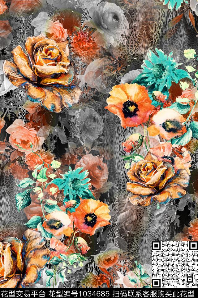 数码华亿平台花卉数码印花华亿平台下载（图片编号: 1034685） - 瓦栏（Walan）