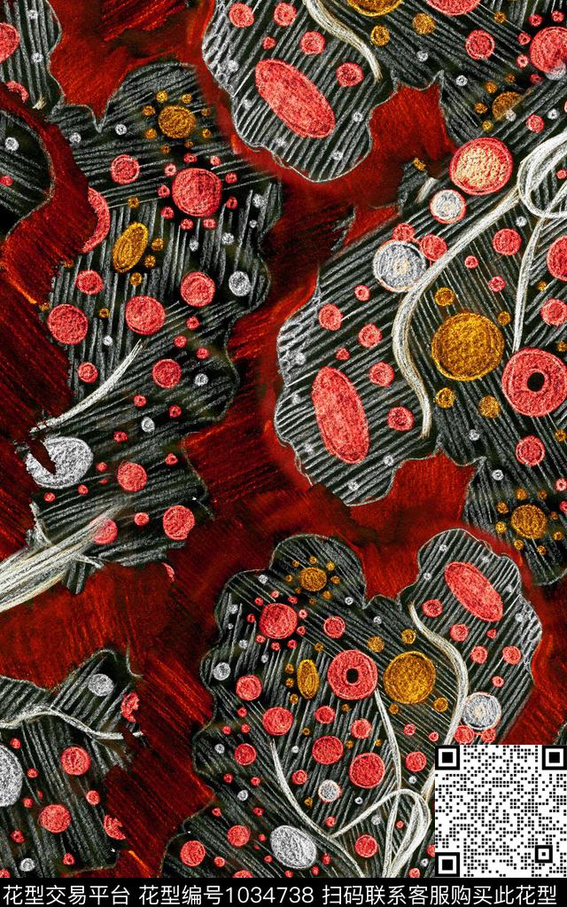 数码华亿平台笔触几何数码印花华亿平台下载（图片编号: 1034738） - 瓦栏（Walan）