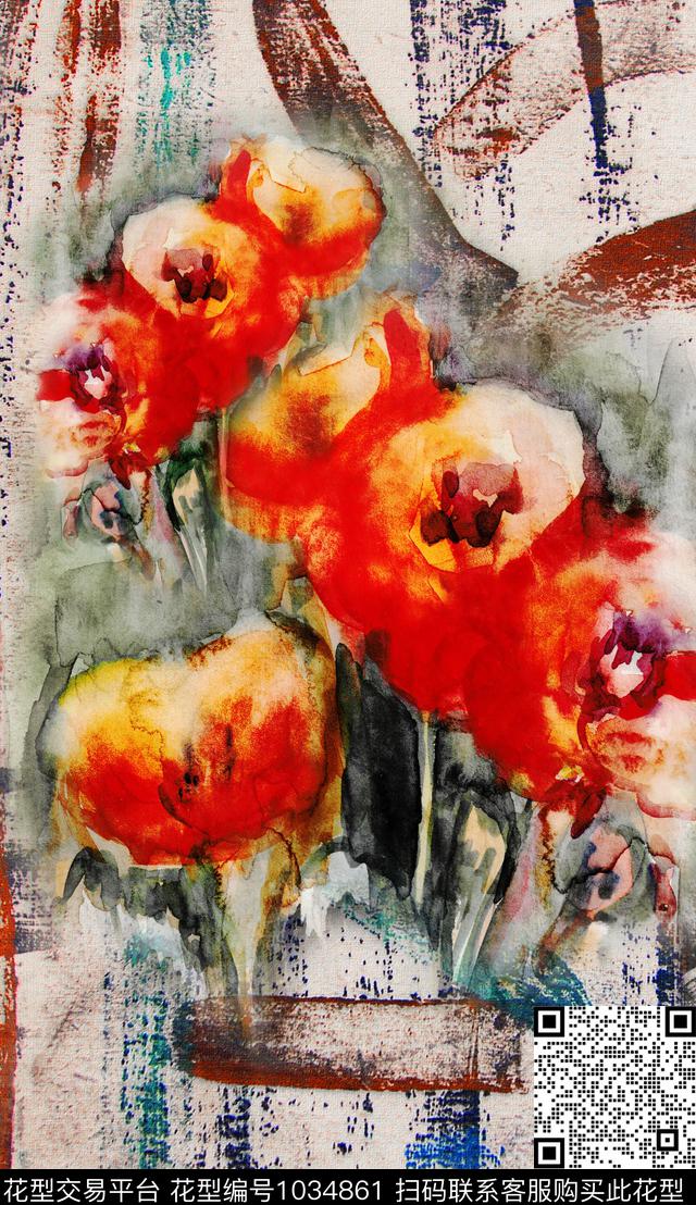 民族风肌理复古数码印花华亿平台下载（图片编号: 1034861） - 瓦栏（Walan）