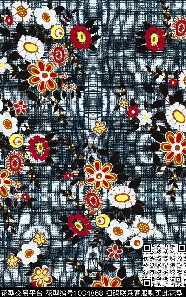 数码华亿平台小碎花花卉数码印花华亿平台下载（图片编号: 1034868） - 瓦栏（Walan）